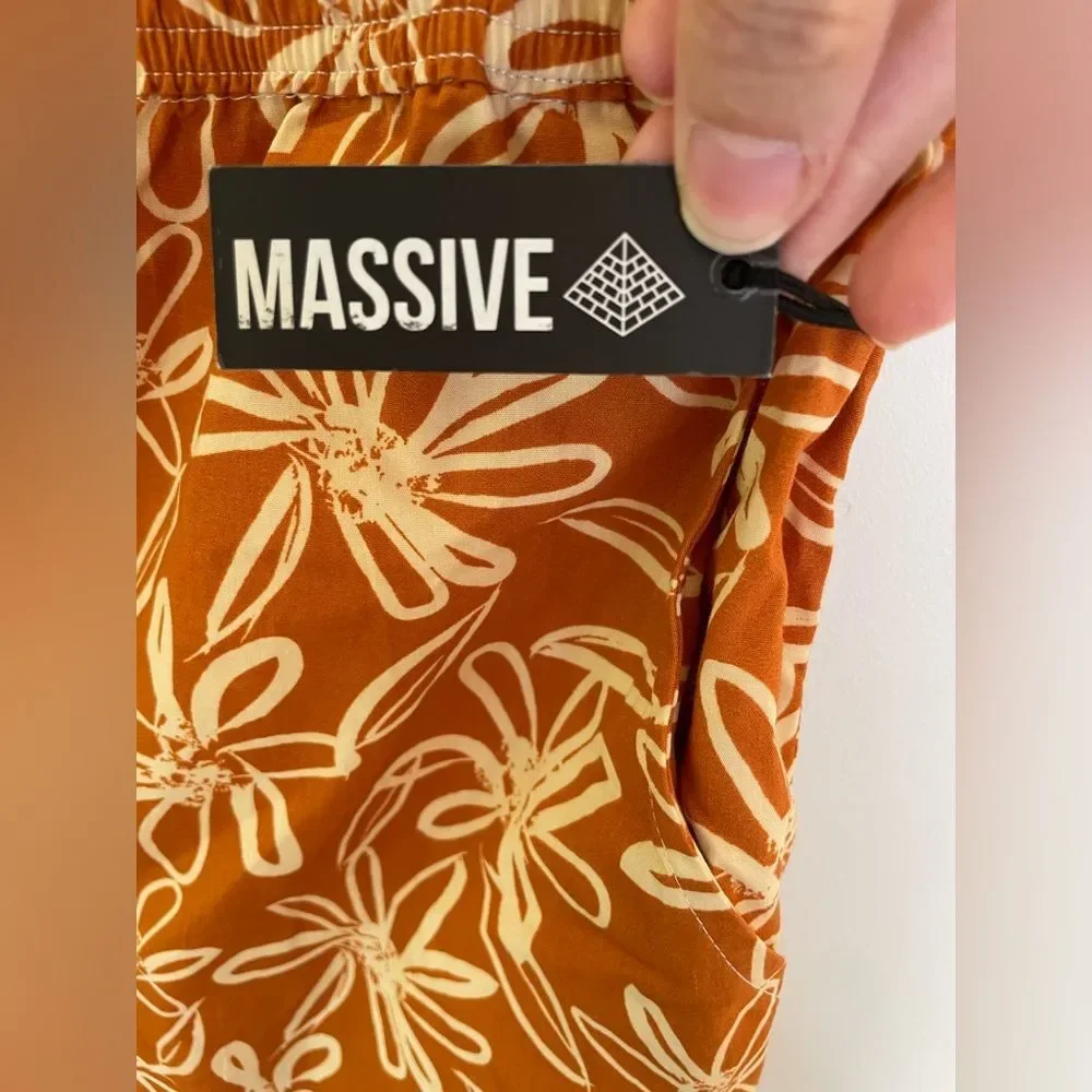 Super Massive Shop Men’s Swimming Trunks | Brown size large NEW WITH TAGS